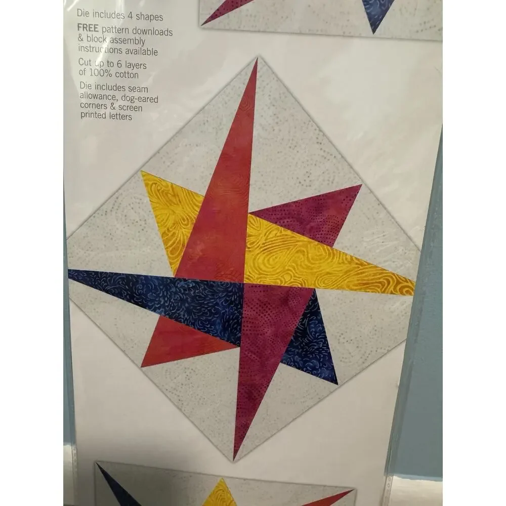 AccuQuilt GO! STARRY PATH Fabric Cutting Die 9” Finished Block # 55197